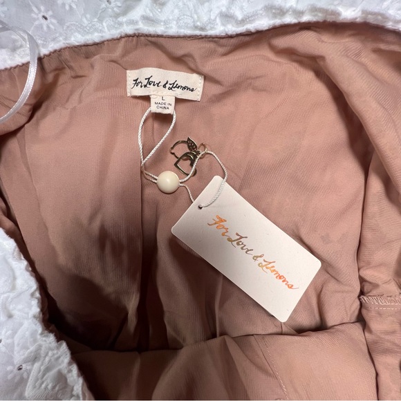 For‎ Love & Lemons White Lace Lovebird Mini Dress Size Large Pockets Flirty NWT - Picture 8 of 16